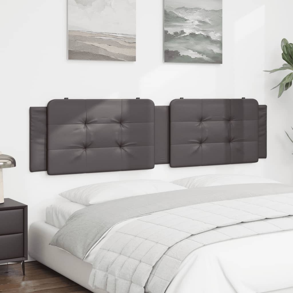Headboard Cushion "Zadar" Grey 200 cm Faux Leather