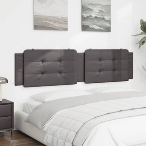 Headboard Cushion "Zadar" Grey 200 cm Faux Leather