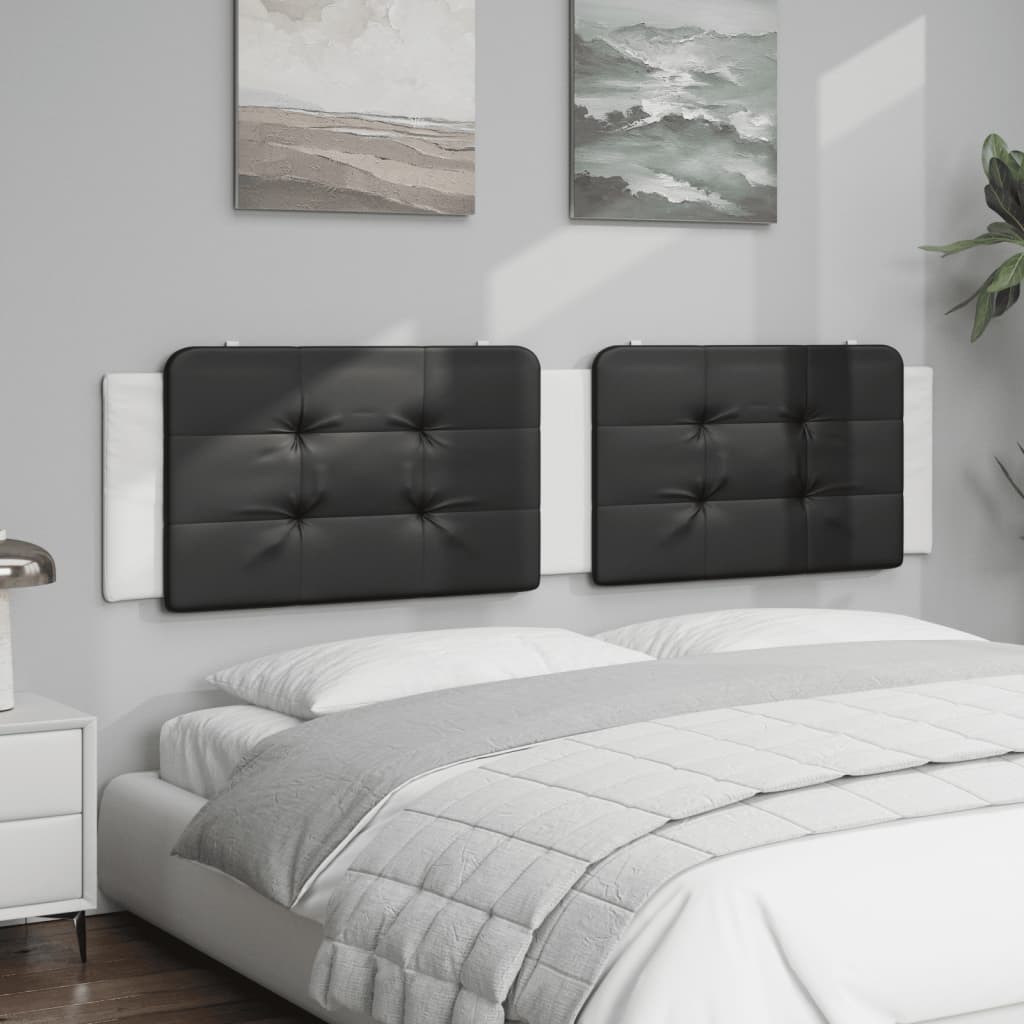 Headboard Cushion "Zadar" Black and White 200 cm Faux Leather