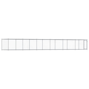 Hundgård med dörr grå 12x2x1,5 cm galvaniserat stål