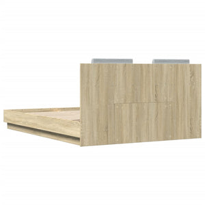 Sängram med huvudgavel sonoma-ek 150x200 cm konstruerat trä