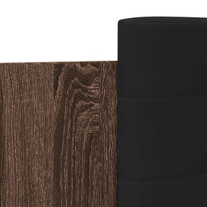 Sängram med huvudgavel och LEDs brun ek 75x190 cm