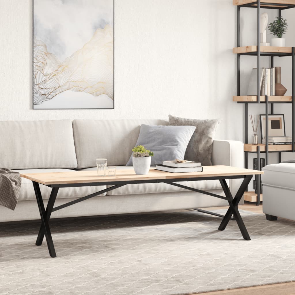 Bordsben för soffbord X-ram 140x30x43 cm stål