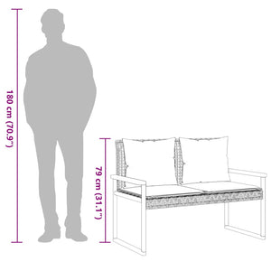 Trädgårdsbänk med dyna mixbeige konstrotting akaciaträ