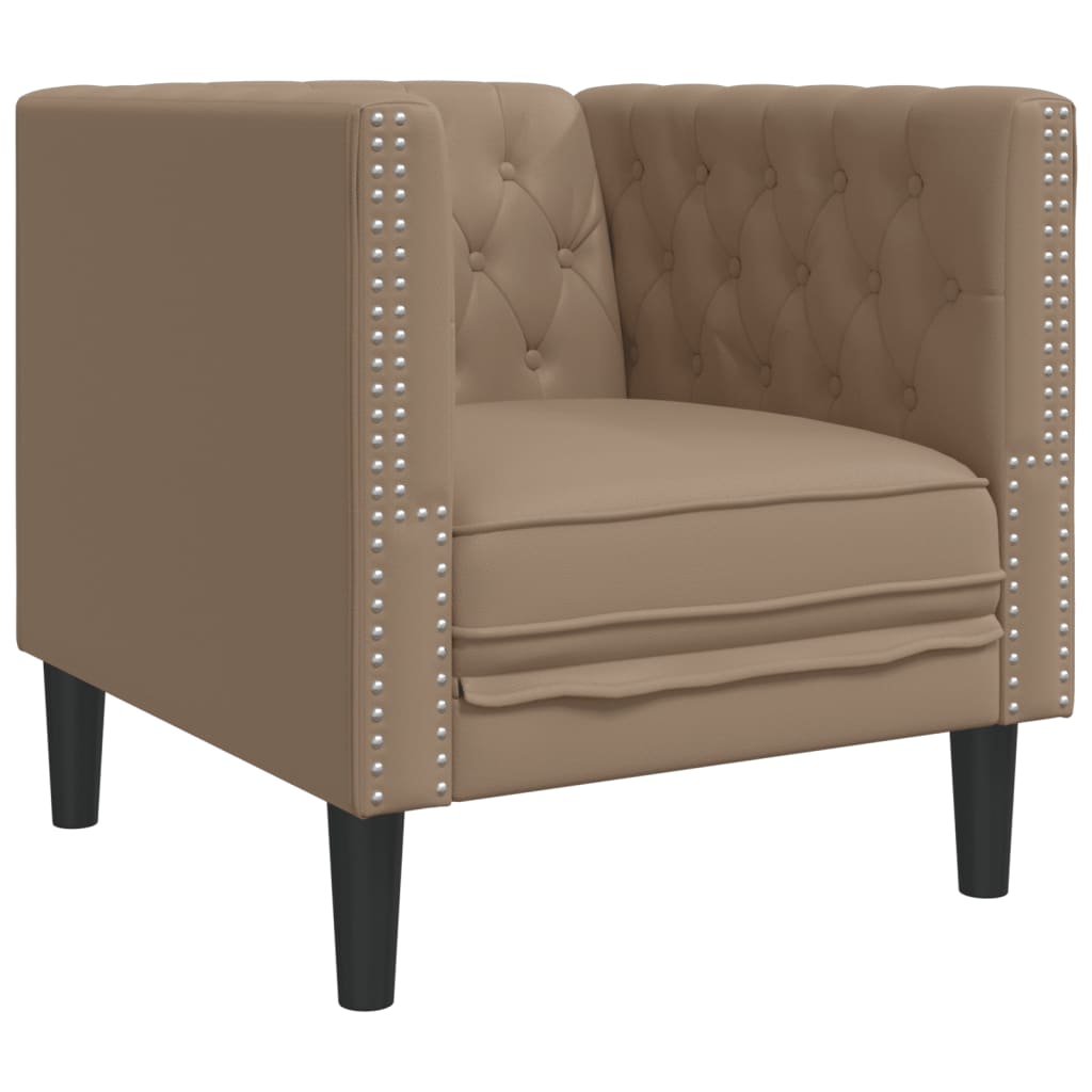 Soffgrupp chesterfield 3 delar cappuccino konstläder