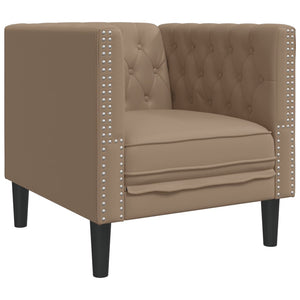 Soffgrupp chesterfield 3 delar cappuccino konstläder