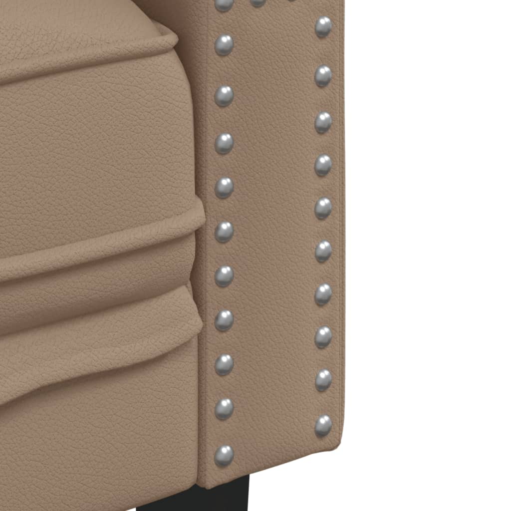 Soffgrupp chesterfield 3 delar cappuccino konstläder