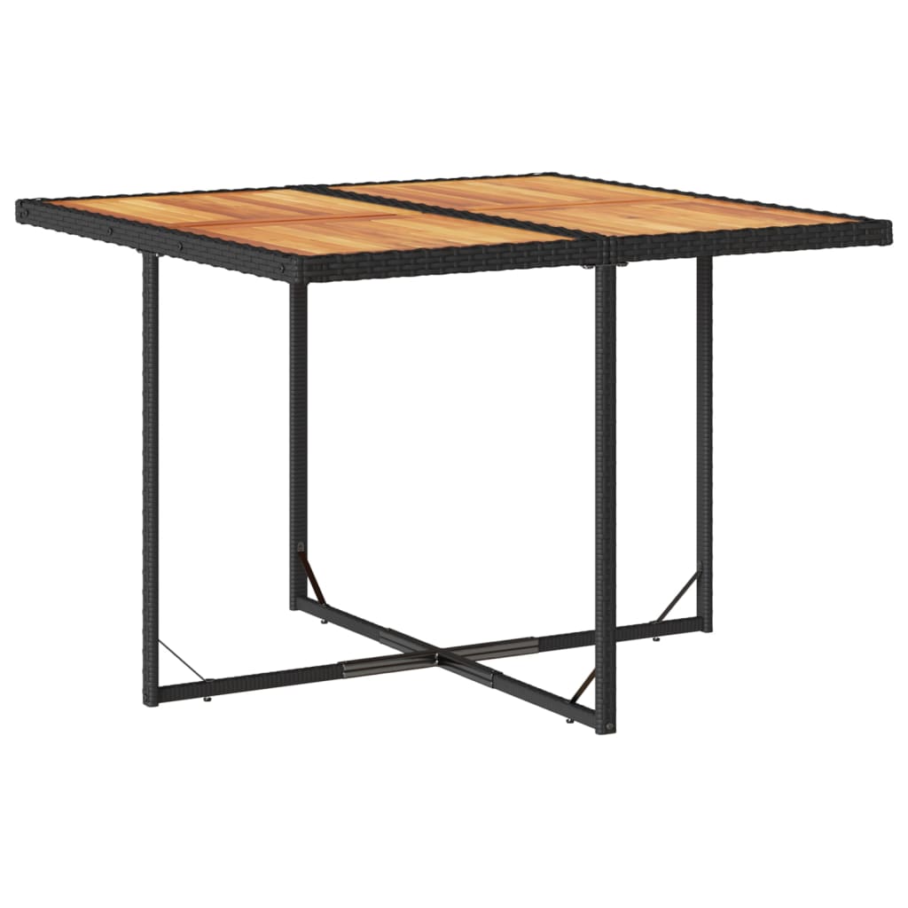 Matgrupp för trädgården med dynor 5 delar svart konstrottning