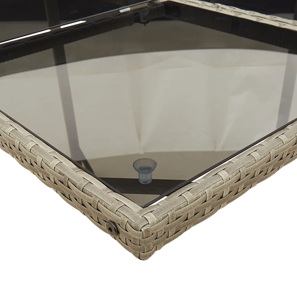 Matgrupp för trädgården med dynor 7 delar grå konstrotting