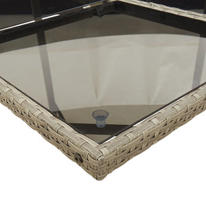 Matgrupp för trädgården med dynor 7 delar grå konstrotting