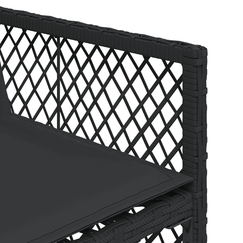 Matgrupp för trädgården med dynor 15 delar svart konstrotting