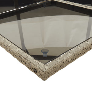 Matgrupp för trädgården med dynor 13 delar grå konstrotting