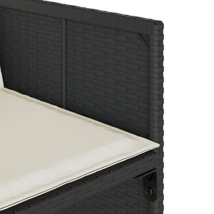 Matgrupp för trädgården med dynor 15 delar svart konstrotting