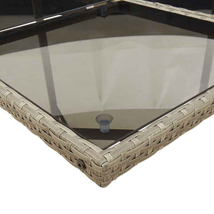 Matgrupp för trädgården med dynor 5 delar grå konstrottning