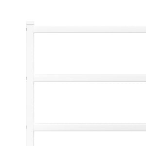 Sängram med huvudgavel och fotgavel vit metall 140x200 cm