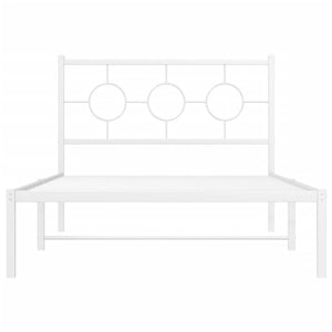Sängram med huvudgavel metall vit 107x203 cm
