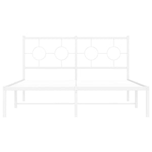 Sängram med huvudgavel metall vit 135x190 cm