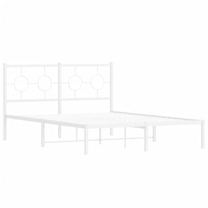 Sängram med huvudgavel metall vit 140x190 cm