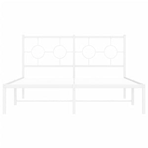 Sängram med huvudgavel metall vit 140x190 cm