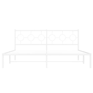 Sängram med huvudgavel metall vit 183x213 cm
