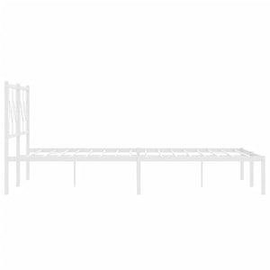 Sängram med huvudgavel metall vit 183x213 cm