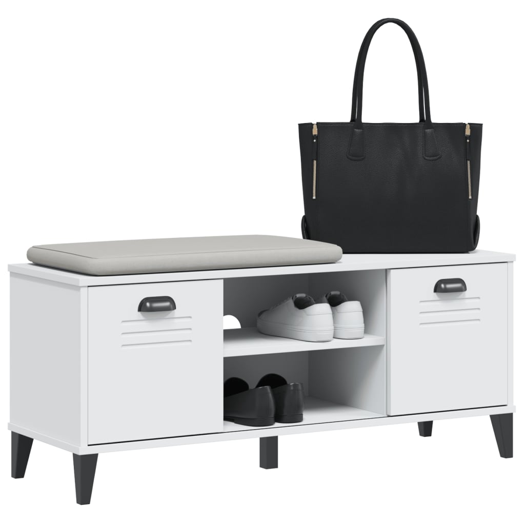 Skobänk VIKEN vit 106x35x45 cm konstruerat trä