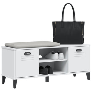 Skobänk VIKEN vit 106x35x45 cm konstruerat trä