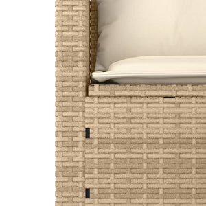 Soffgrupp för trädgården 3 delar med dynor beige konstrotting