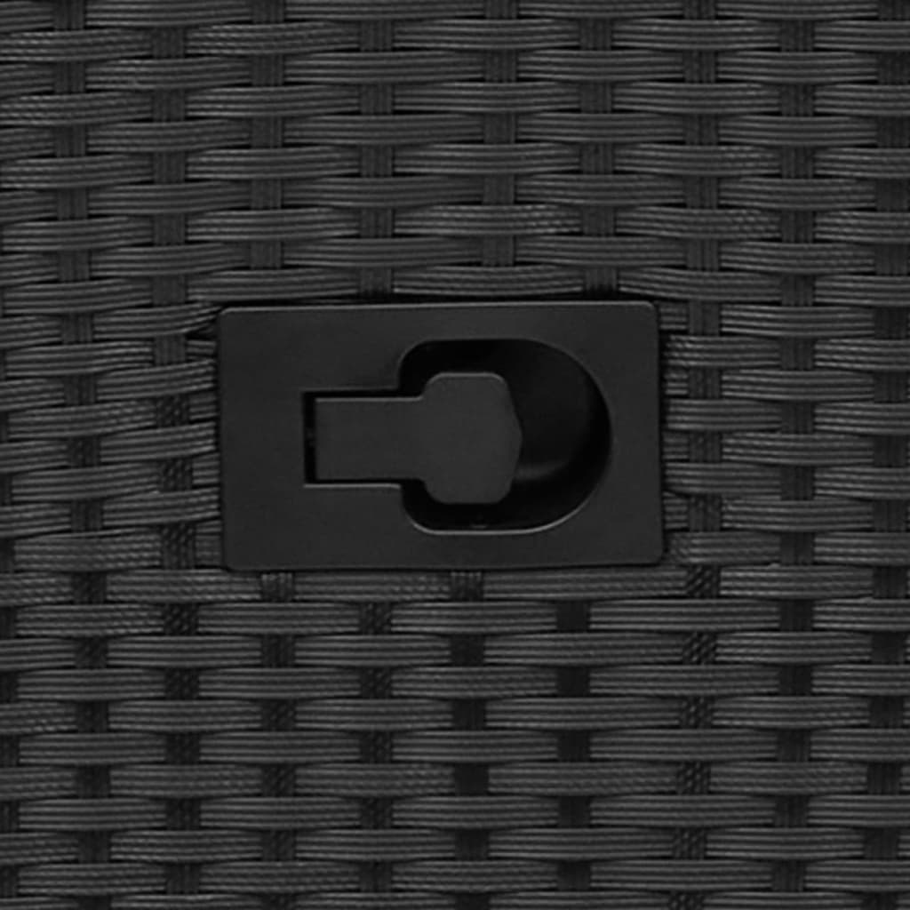 Justerbar trädgårdsstol med dynor svart konstrotting