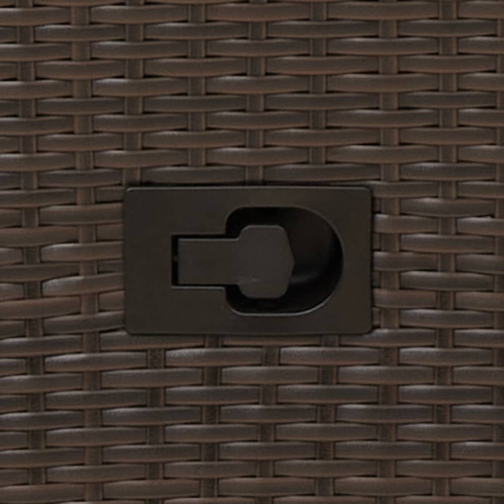 Justerbar trädgårdsstol med dynor brun konstrotting