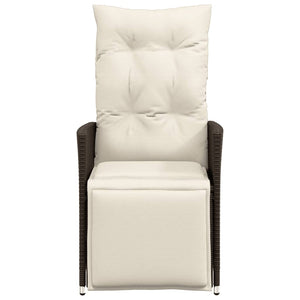 Justerbara trädgårdsstolar 2 st med dynor brun konstrotting