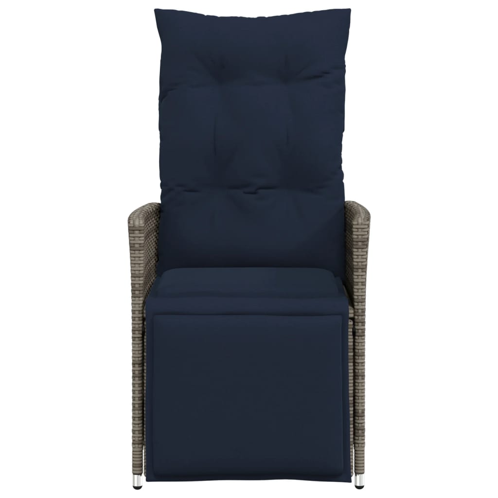 Trädgårdsstolar 2 st med dynor grå konstrotting