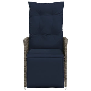 Trädgårdsstolar 2 st med dynor grå konstrotting