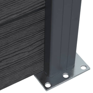 Staketpanel grå 180x186 cm WPC