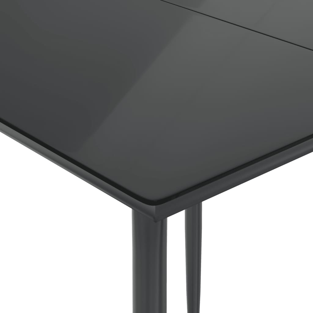 Matgrupp för trädgården med dynor 3 delar svart konstrotting