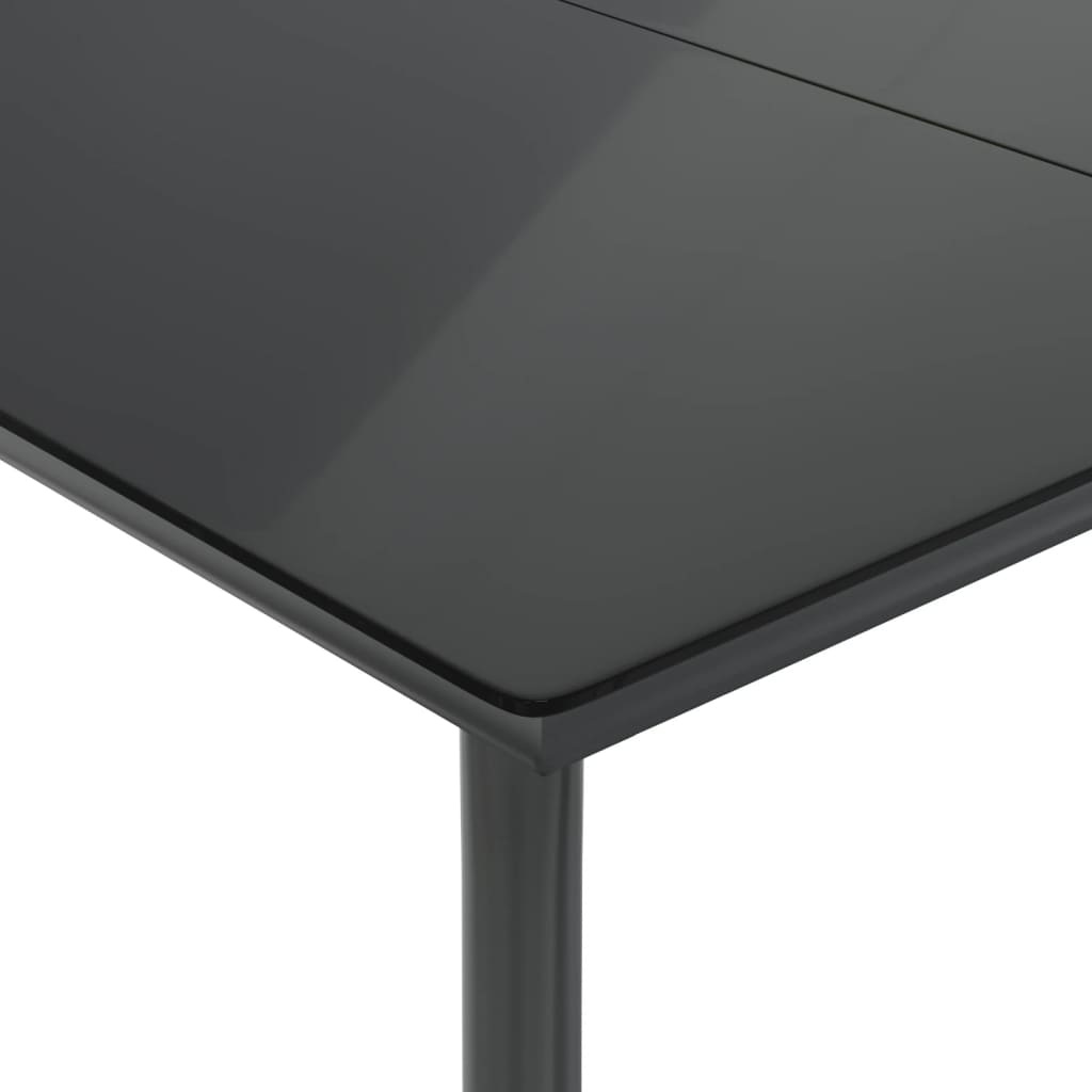 Matgrupp för trädgården med dynor 7 delar svart konstrotting