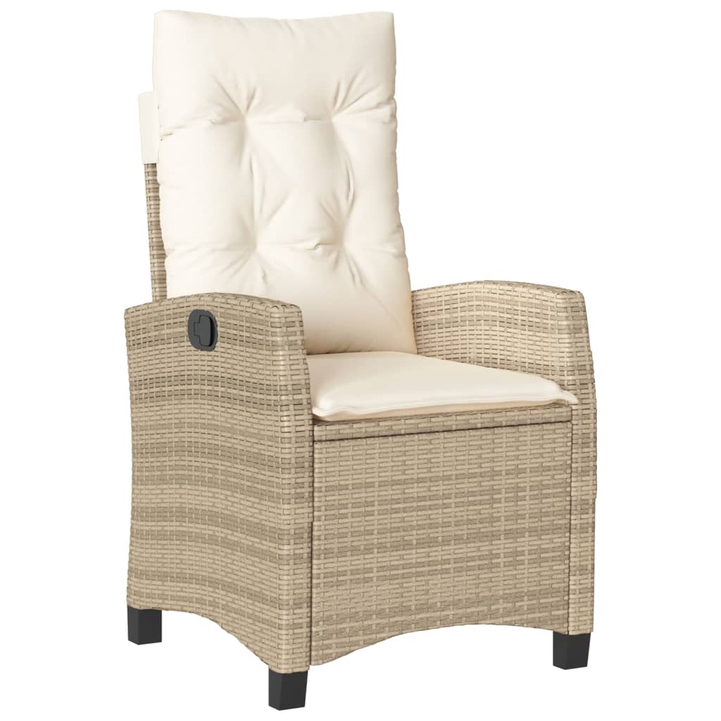 Matgrupp för trädgården med dynor 7 delar beige konstrotting