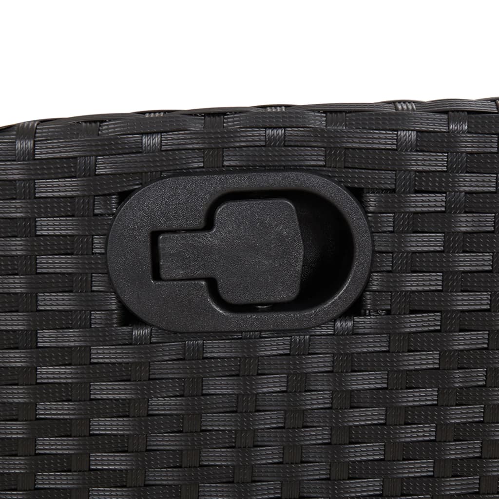 Matgrupp för trädgården med dynor 3 delar svart konstrotting