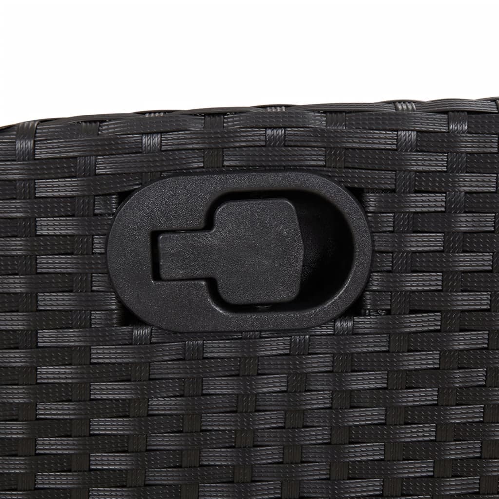 Matgrupp för trädgården med dynor 7 delar svart konstrotting