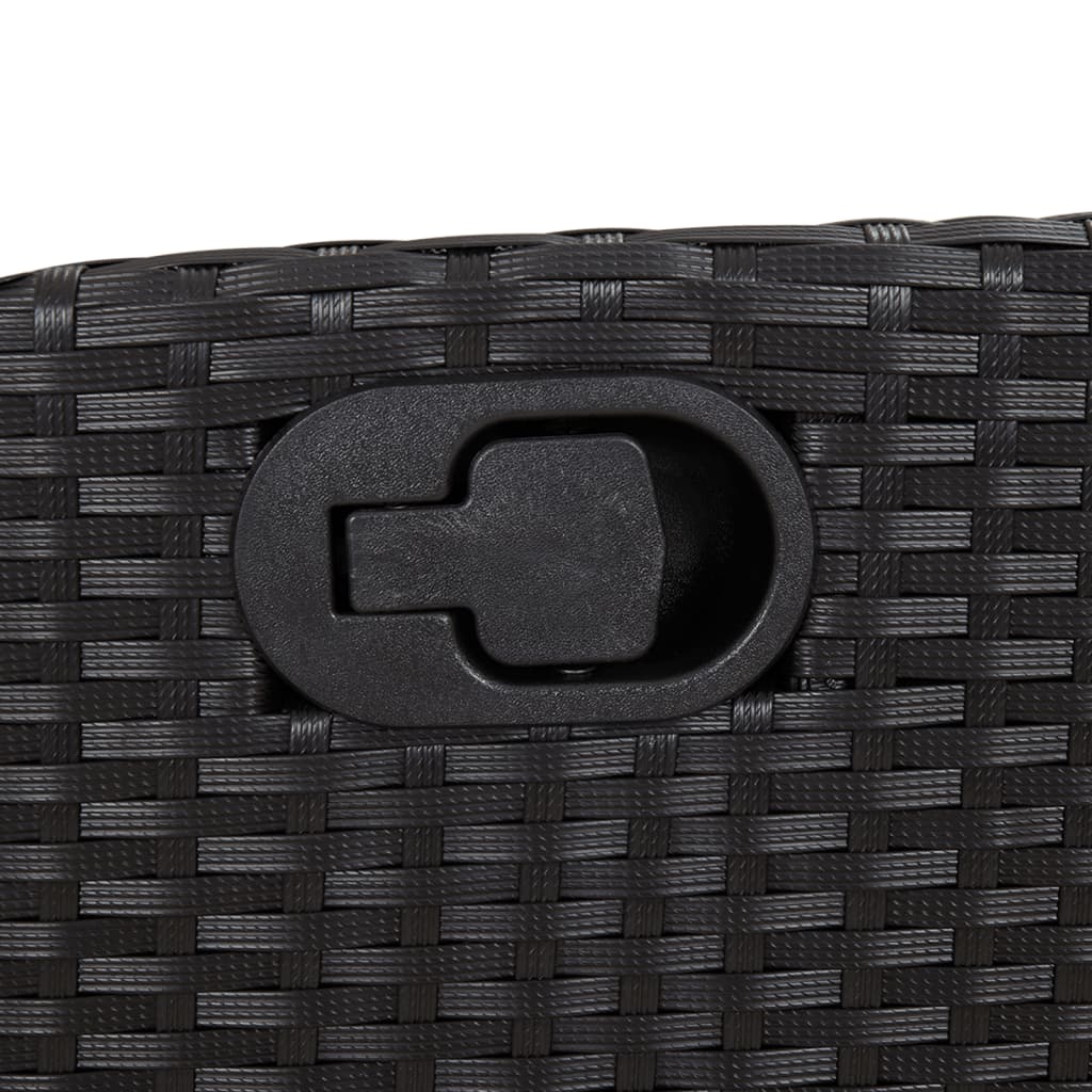 Matgrupp för trädgården med dynor 7 delar svart konstrotting