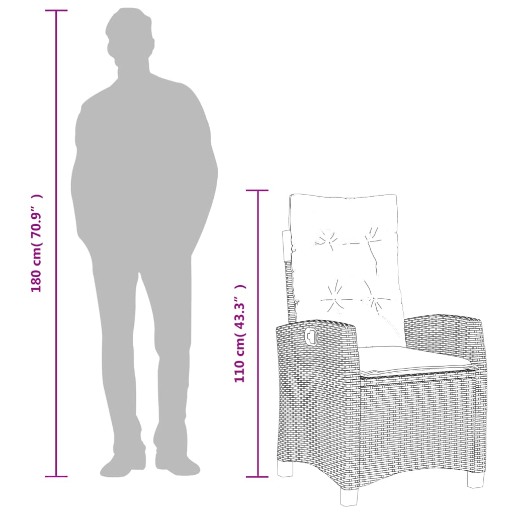 Matgrupp för trädgården med dynor 5 delar grå konstrottning