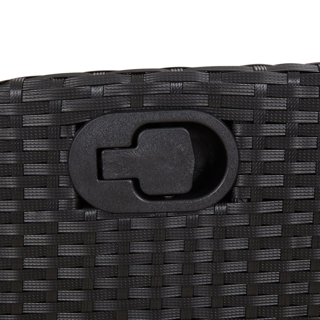 Matgrupp för trädgården med dynor 3 delar svart konstrotting