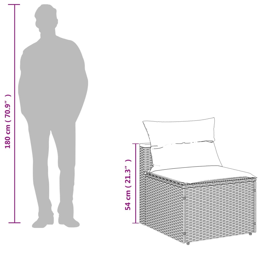 Trädgårdssoffset med dynor 5 delar grå konstrotting akaciaträ