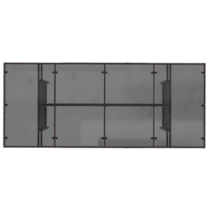 Trädgårdsbord med glasskiva brun 190x80x75 cm konstrotting