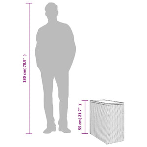 Trädgårdsbord med glasskiva svart 58x27,5x55 cm konstrotting