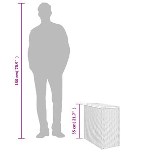 Sidobord för trädgården med träskiva svart 58x27,5x55 cm konstrotting