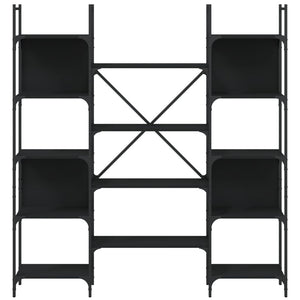 Bokhylla svart 155,5x24x166,5 cm konstruerat trä