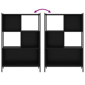 Bokhylla svart 72x28x109 cm konstruerat trä