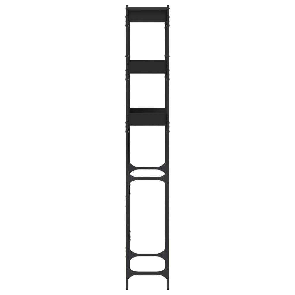 Tvättmaskinhylla svart 67x25x163 cm konstruerat trä