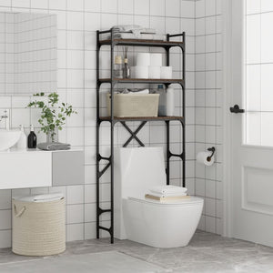 Tvättmaskinhylla brun ek 67x25x163 cm konstruerat trä